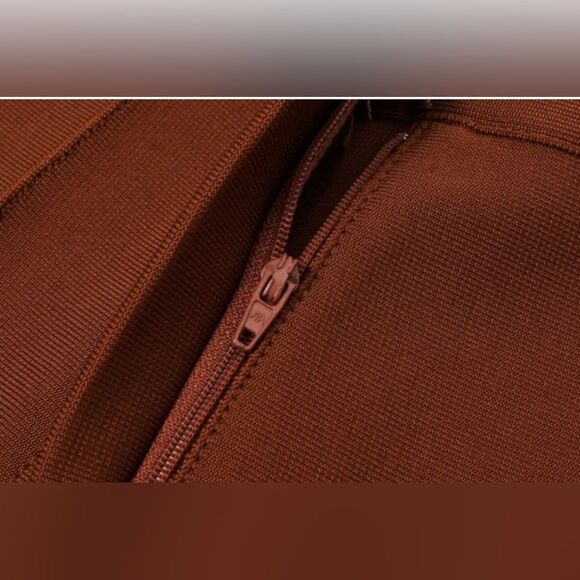 005. HUG ME Bandage Style Pants- Brown - Picture 5 of 6